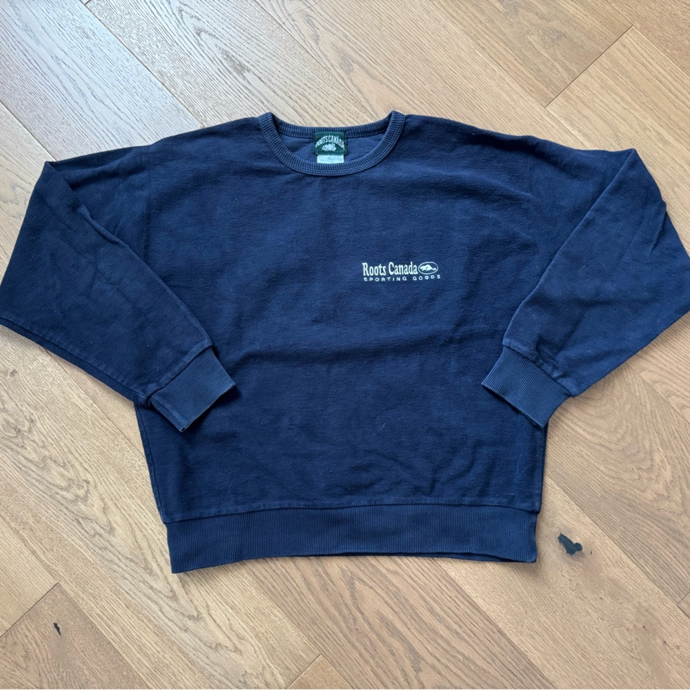 Roots Canada Vintage 80s Crewneck - Unisex M - Navy Blue - Picture 2 of 7